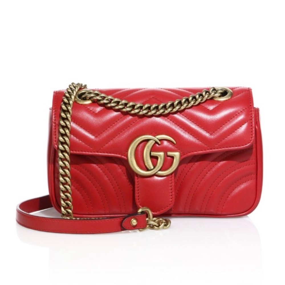 🎉SALE!!!✨NEW!✨GUCCI✨NWT!✨RARE! GG MARMONT MATELASSE SMALL LEATHER CHAIN FLAP BAG